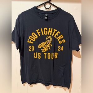 Foo Fighters 2024 US Tour Black Tee with Yellow Foo Fighters Scorpion Graphic